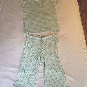 ADTN Light Green Pajama Set with Cube Pattern